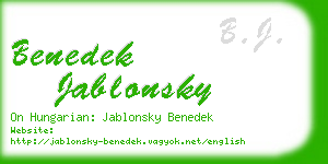 benedek jablonsky business card